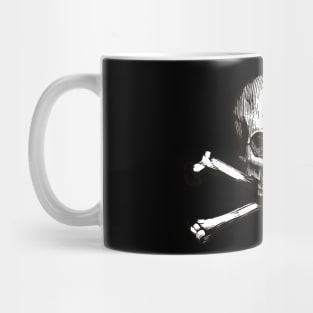 Skull and Crossbones | Jolly Roger | Pirate Flag | Deaths Head | Black and White | Skulls and Skeletons | Vintage Skulls | Mug